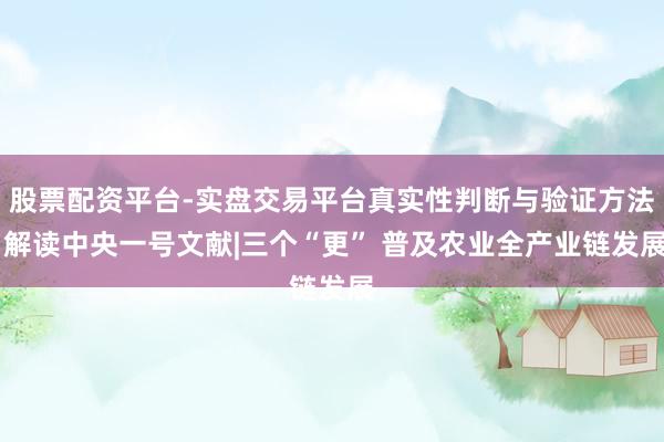 股票配资平台-实盘交易平台真实性判断与验证方法 解读中央一号文献|三个“更” 普及农业全产业链发展